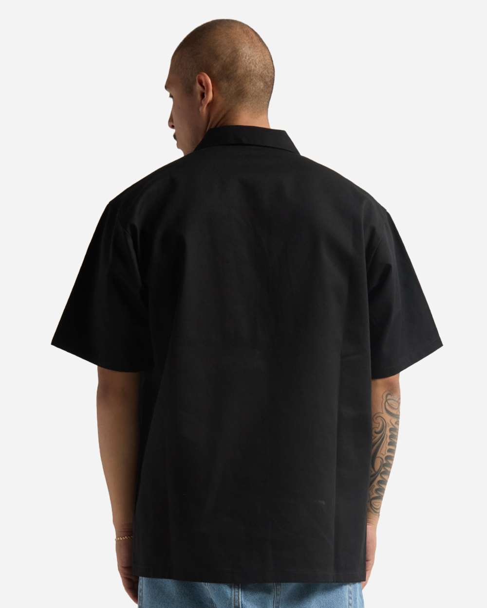 Shaka Wear SHQZWS - Unisex Quarter-Zip Short Sleeve Work Shirt - Black