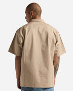 Shaka Wear SHQZWS - Unisex Quarter-Zip Short Sleeve Work Shirt - Khaki