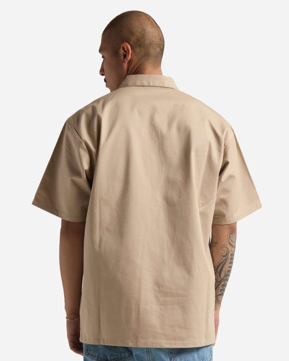 Shaka Wear SHQZWS - Unisex Quarter-Zip Short Sleeve Work Shirt - Khaki