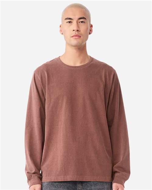 BELLA + CANVAS 4851GD - Unisex Heavyweight Garment-Dyed Long Sleeve Tee - Washed Chestnut