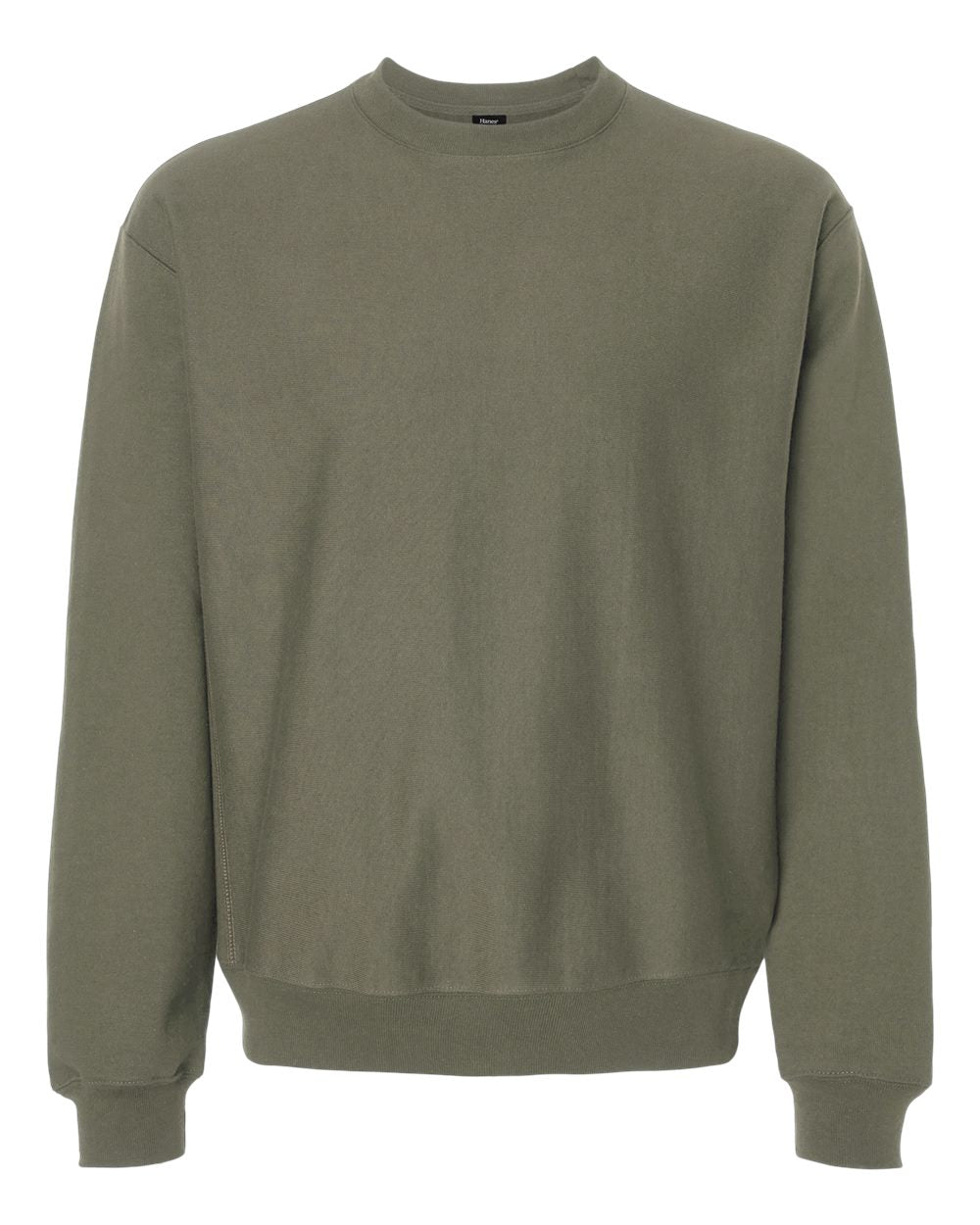 Hanes OG600 - Unisex Beefy® Sweats Premium Heavyweight Crewneck Sweatshirt — Fatigue Green (flat)