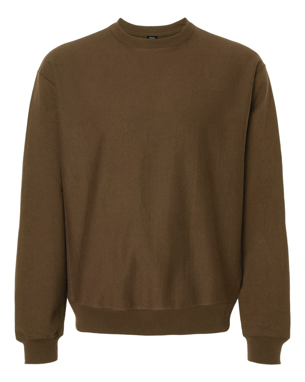 Hanes OG600 - Unisex Beefy® Sweats Premium Heavyweight Crewneck Sweatshirt — Army Brown (flat)