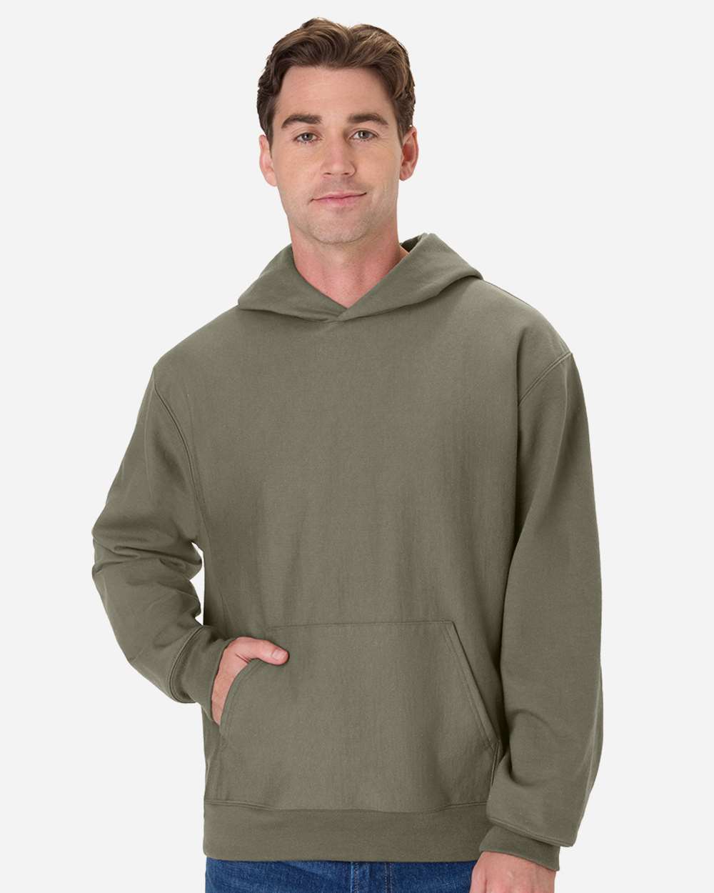 Hanes OG700 - Unisex Beefy® Sweats Premium Heavyweight Hooded Sweatshirt — Fatigue Green