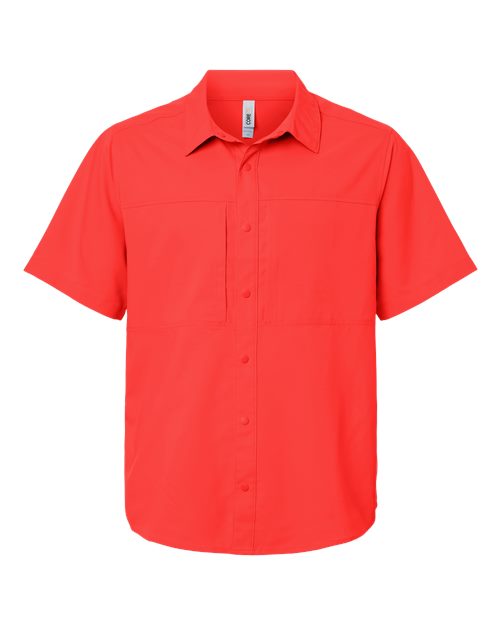 CORE365 CE520 - Men's UltraUVP Shoreline Short Sleeve Staff Shirt - Marina Red