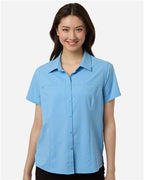 CORE365 CE520W - Women's UltraUVP Shoreline Short Sleeve Staff Shirt - Columbia Blue
