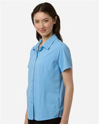 CORE365 CE520W - Women's UltraUVP Shoreline Short Sleeve Staff Shirt - Columbia Blue