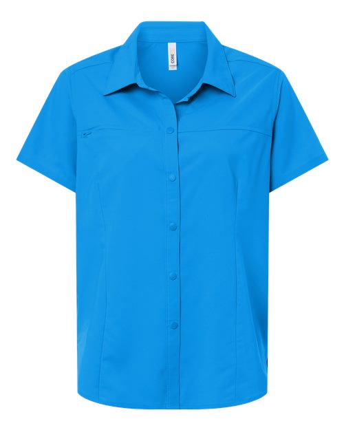CORE365 CE520W - Women's UltraUVP Shoreline Short Sleeve Staff Shirt - Electric Blue