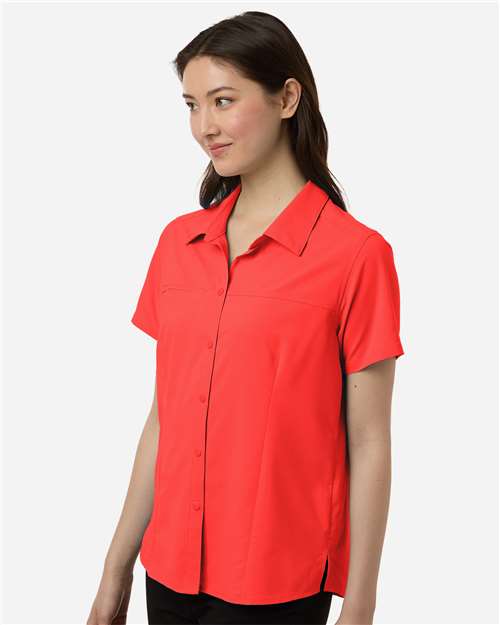 CORE365 CE520W - Women's UltraUVP Shoreline Short Sleeve Staff Shirt - Marina Red