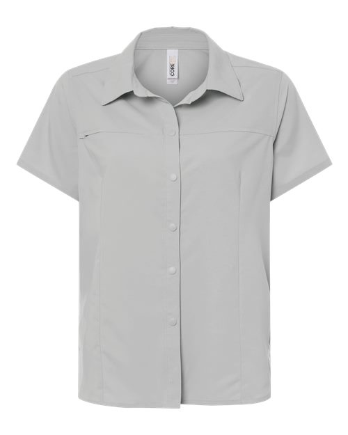 CORE365 CE520W - Women's UltraUVP Shoreline Short Sleeve Staff Shirt - Platinum