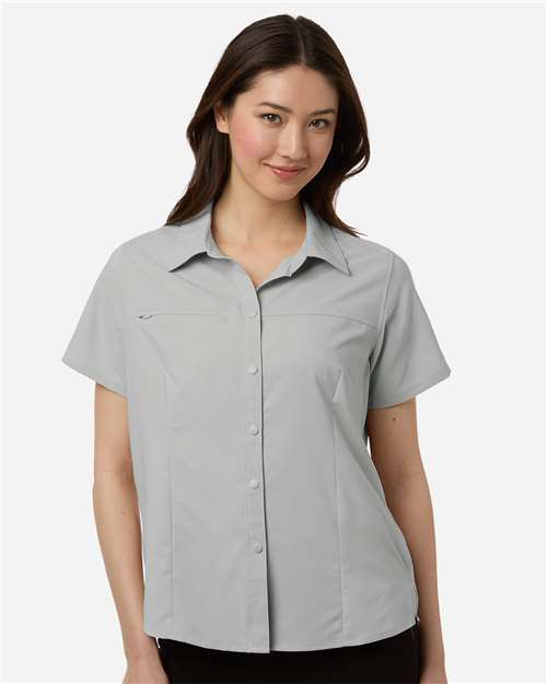 CORE365 CE520W - Women's UltraUVP Shoreline Short Sleeve Staff Shirt - Platinum