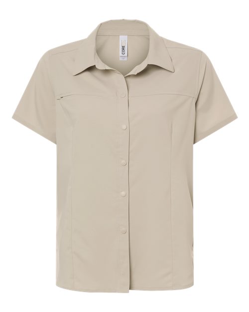 CORE365 CE520W - Women's UltraUVP Shoreline Short Sleeve Staff Shirt - Stone