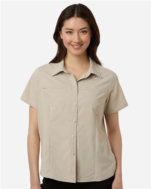 CORE365 CE520W - Women's UltraUVP Shoreline Short Sleeve Staff Shirt - Stone