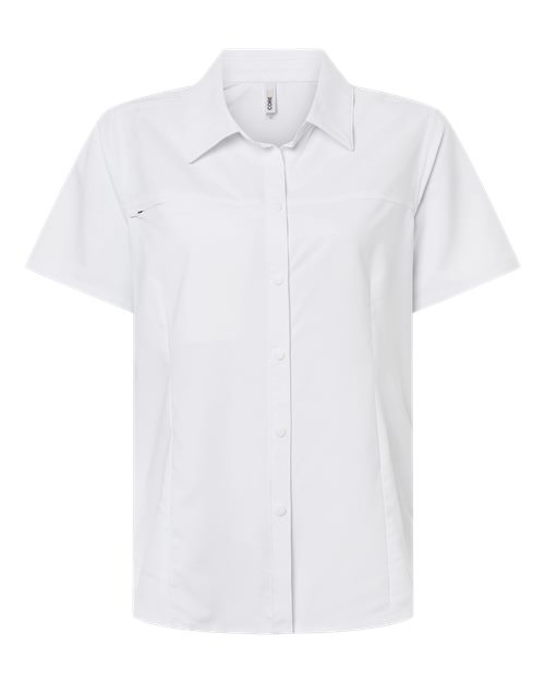 CORE365 CE520W - Women's UltraUVP Shoreline Short Sleeve Staff Shirt - White