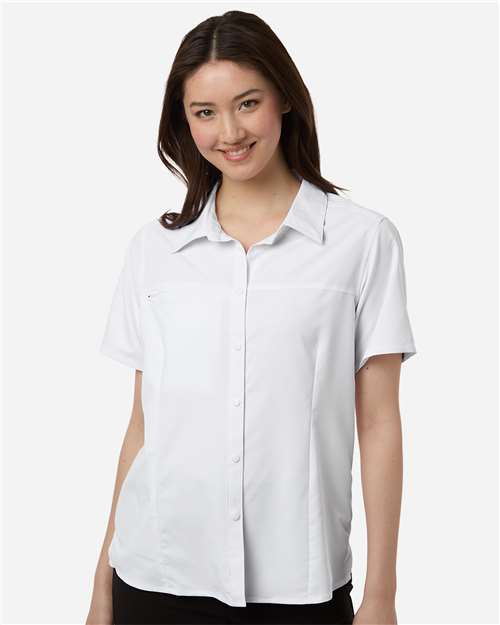 CORE365 CE520W - Women's UltraUVP Shoreline Short Sleeve Staff Shirt - White