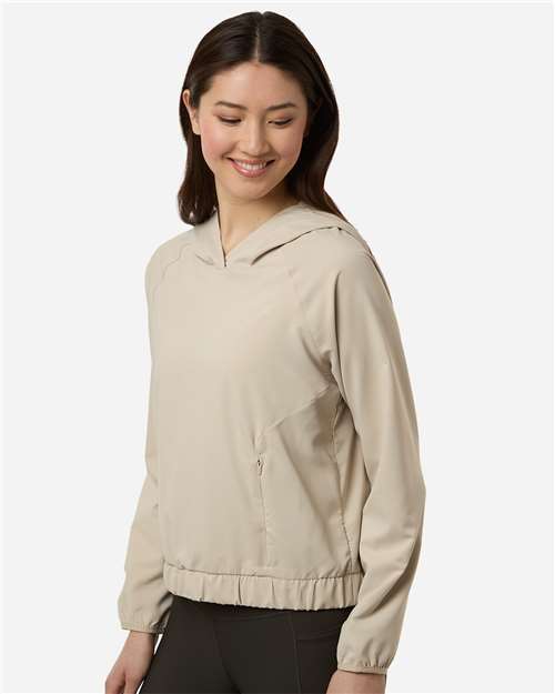CORE365 CE520LW - Women's UltraUVP Shoreline Long Sleeve Hooded Pullover - Stone