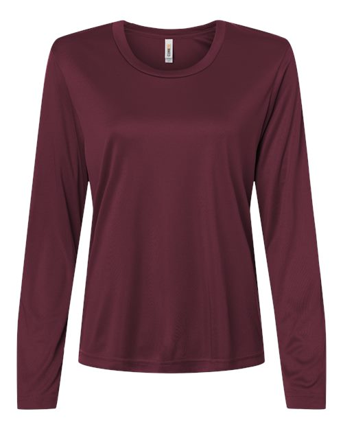 CORE365 CE10LW - Women's Capital Performance Long Sleeve T-Shirt - Burgundy