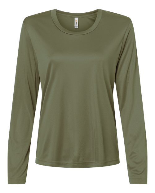 CORE365 CE10LW - Women's Capital Performance Long Sleeve T-Shirt - Military Green