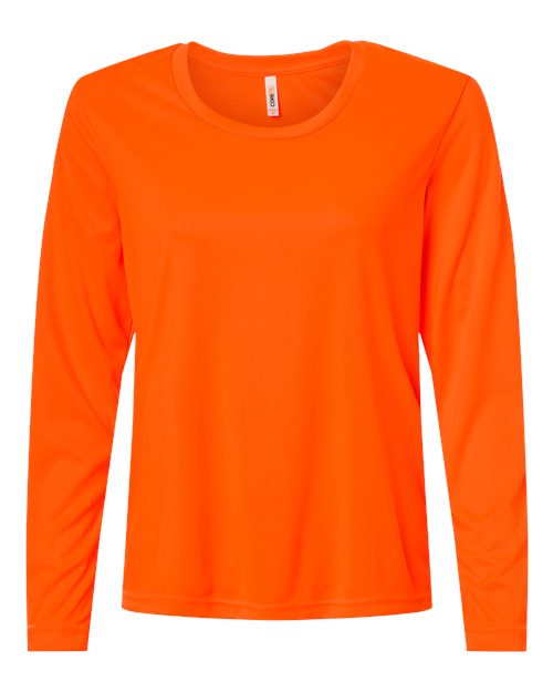 CORE365 CE10LW - Women's Capital Performance Long Sleeve T-Shirt - Safety Orange