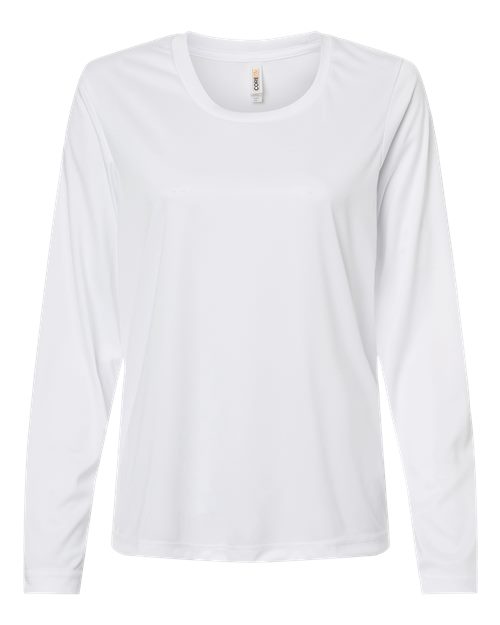 CORE365 CE10LW - Women's Capital Performance Long Sleeve T-Shirt - White