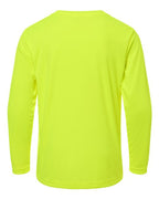 CORE365 CE10LY - Youth Capital Performance Long Sleeve T-Shirt - Safety Yellow