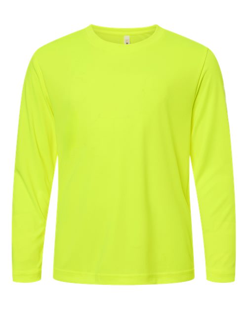CORE365 CE10LY - Youth Capital Performance Long Sleeve T-Shirt - Safety Yellow
