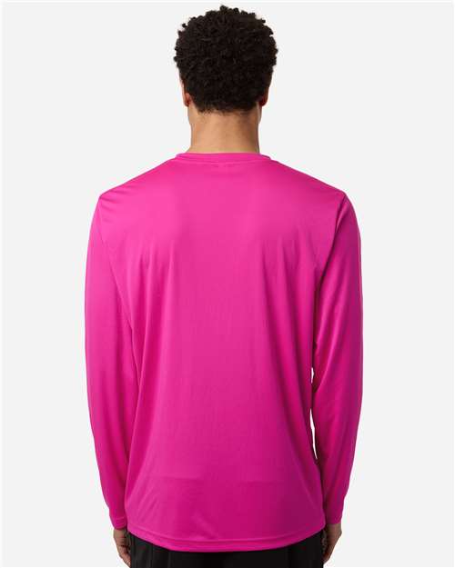 CORE365 CE10L - Unisex Capital Long Sleeve Performance T-Shirt - Bright Magenta