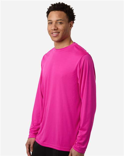 CORE365 CE10L - Unisex Capital Long Sleeve Performance T-Shirt - Bright Magenta