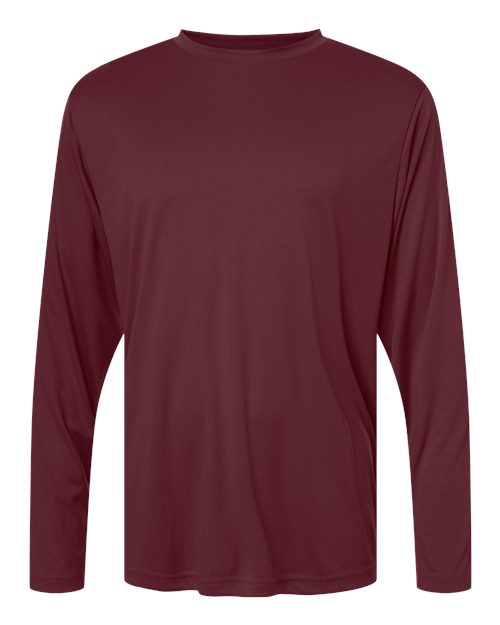 CORE365 CE10L - Unisex Capital Long Sleeve Performance T-Shirt - Burgundy