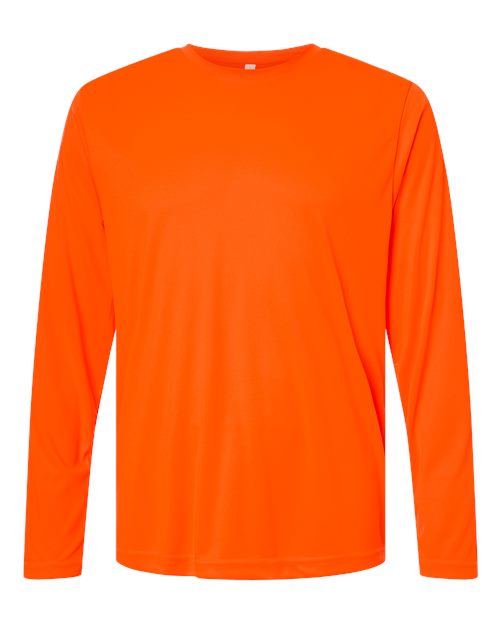 CORE365 CE10L - Unisex Capital Long Sleeve Performance T-Shirt - Safety Orange