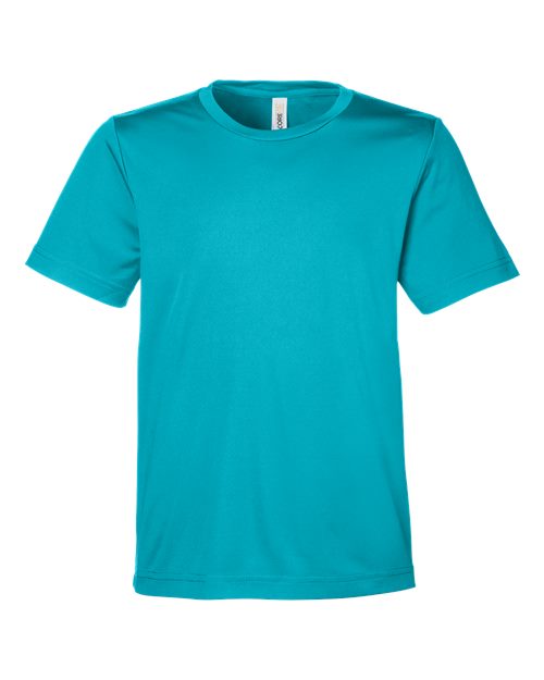 CORE365 CE10Y - Youth Capital Performance T-Shirt - Clear Teal