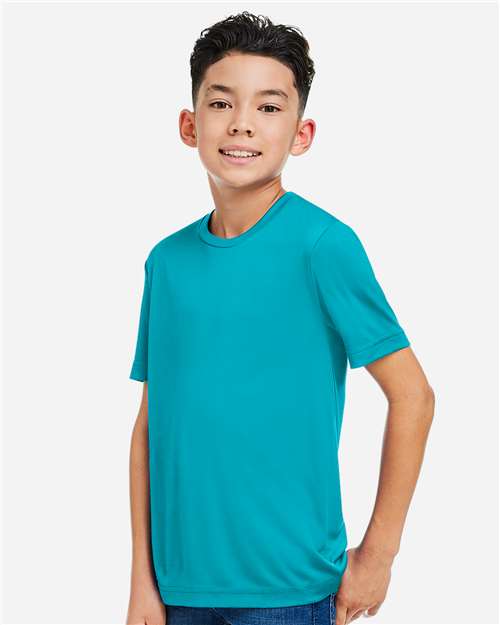 CORE365 CE10Y - Youth Capital Performance T-Shirt - Clear Teal