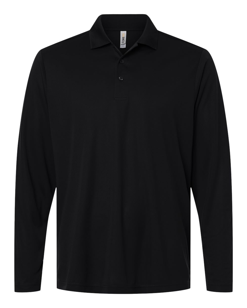 CORE365 CE108L — Men's Nova Performance Long Sleeve Pique Polo — Black