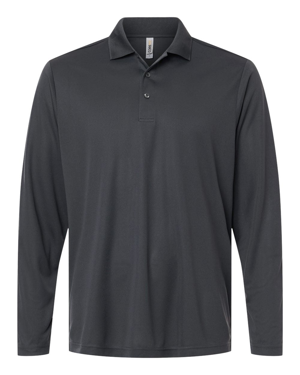 CORE365 CE108L — Men's Nova Performance Long Sleeve Pique Polo — Carbon (flat)