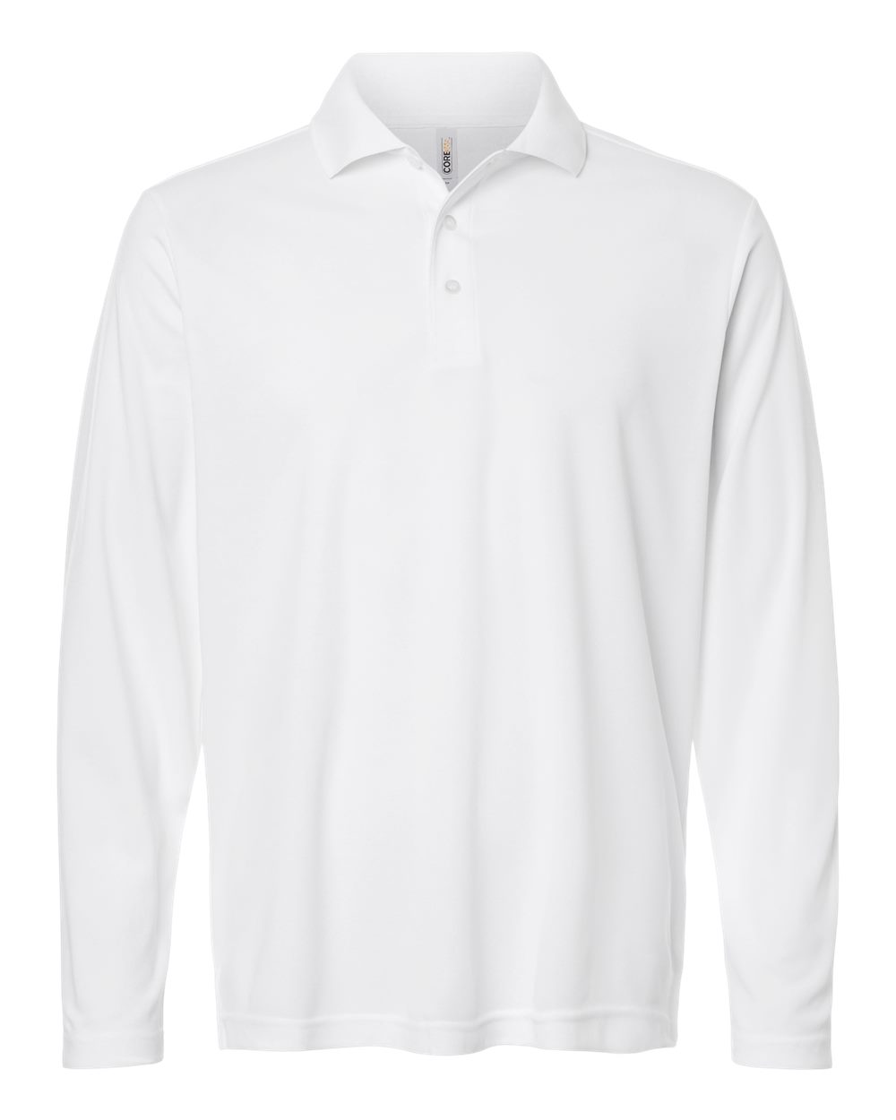 CORE365 CE108L — Men's Nova Performance Long Sleeve Pique Polo — White (flat)