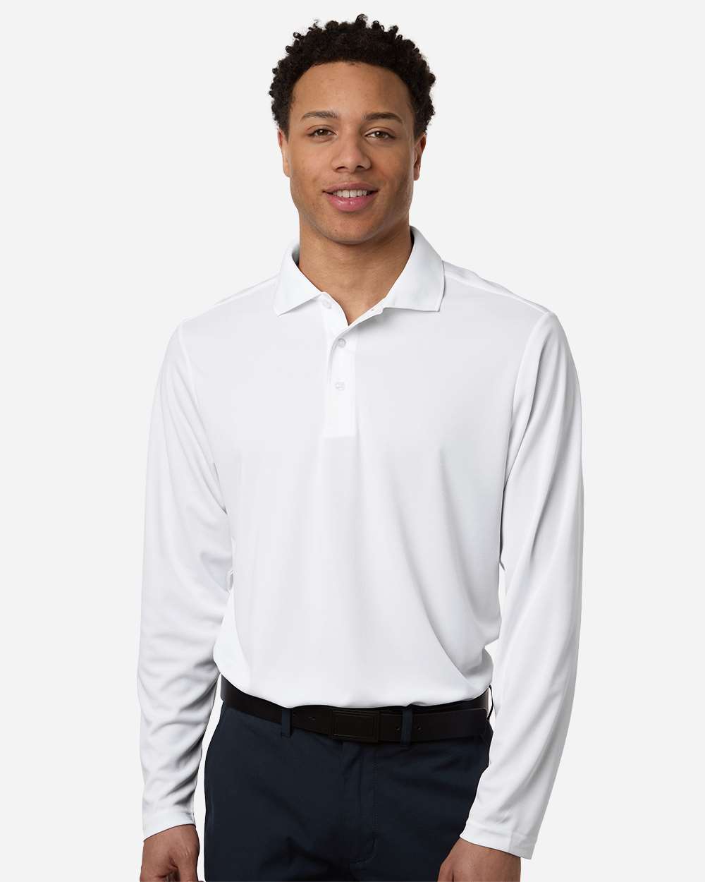 CORE365 CE108L — Men's Nova Performance Long Sleeve Pique Polo — White