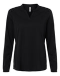 CORE365 CE108LW — Women's Nova Performance Long Sleeve Pique Polo — Black