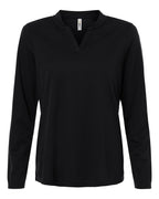 CORE365 CE108LW — Women's Nova Performance Long Sleeve Pique Polo — Black