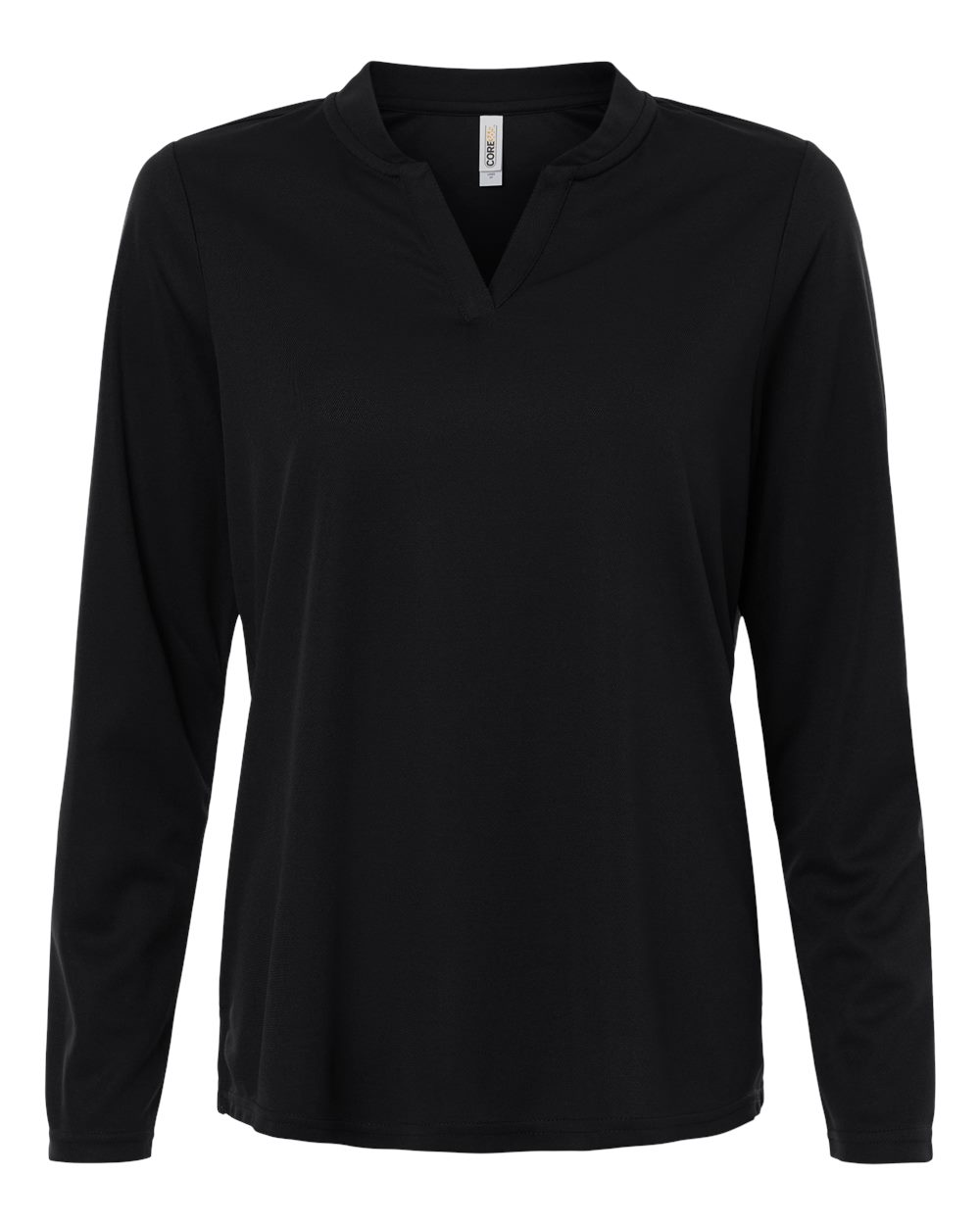 CORE365 CE108LW — Women's Nova Performance Long Sleeve Pique Polo — Black