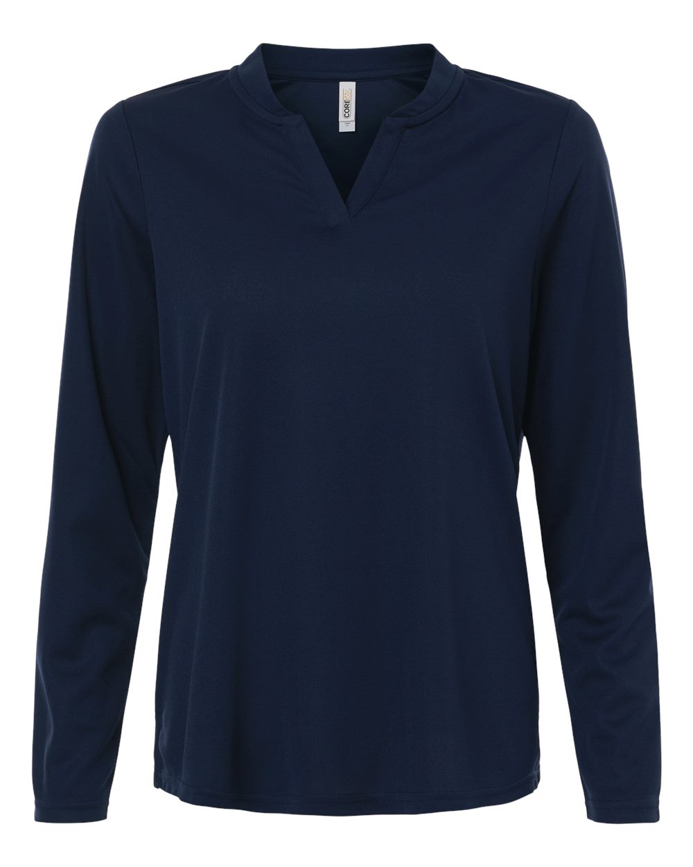 CORE365 CE108LW — Women's Nova Performance Long Sleeve Pique Polo — Classic Navy (flat)