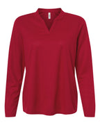 CORE365 CE108LW — Women's Nova Performance Long Sleeve Pique Polo — Classic Red (flat)