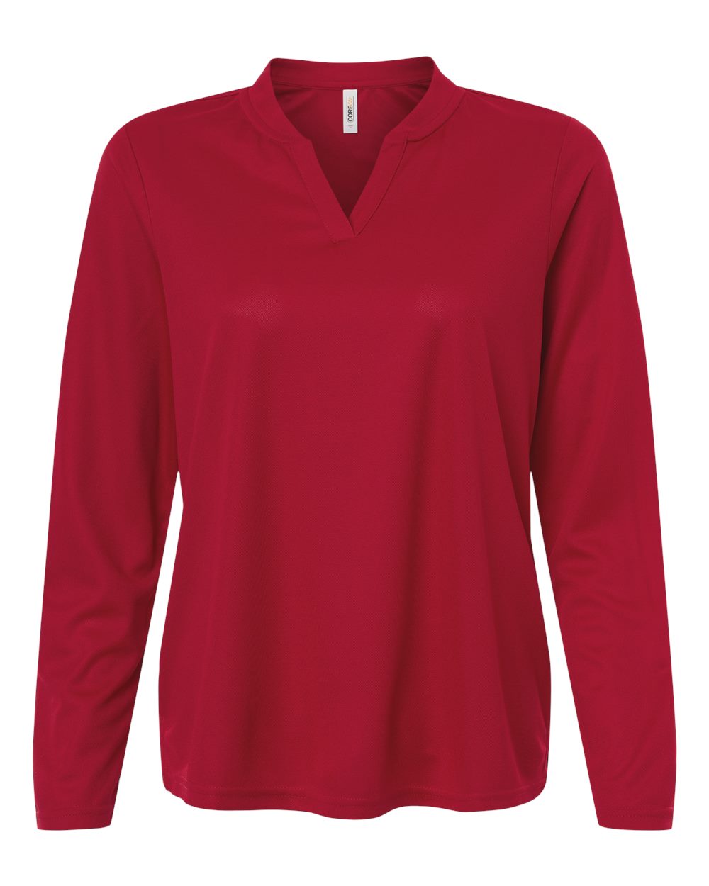 CORE365 CE108LW — Women's Nova Performance Long Sleeve Pique Polo — Classic Red (flat)