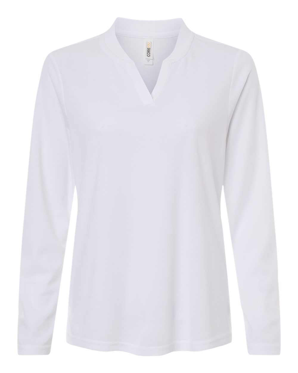 CORE365 CE108LW — Women's Nova Performance Long Sleeve Pique Polo — White (flat)