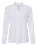 CORE365 CE108LW — Women's Nova Performance Long Sleeve Pique Polo — White (flat)