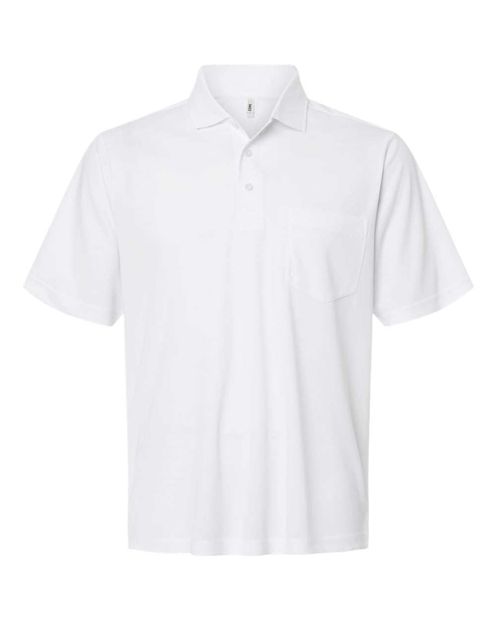 CORE365 CE108P — Men's Nova Performance Pique Pocket Polo — White (flat)