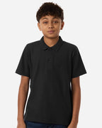 CORE365 CE106Y — Youth Resolve CVC Performance Pique Polo — Black