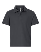 CORE365 CE106Y — Youth Resolve CVC Performance Pique Polo — Carbon (flat)