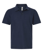 CORE365 CE106Y — Youth Resolve CVC Performance Pique Polo — Classic Navy (flat)