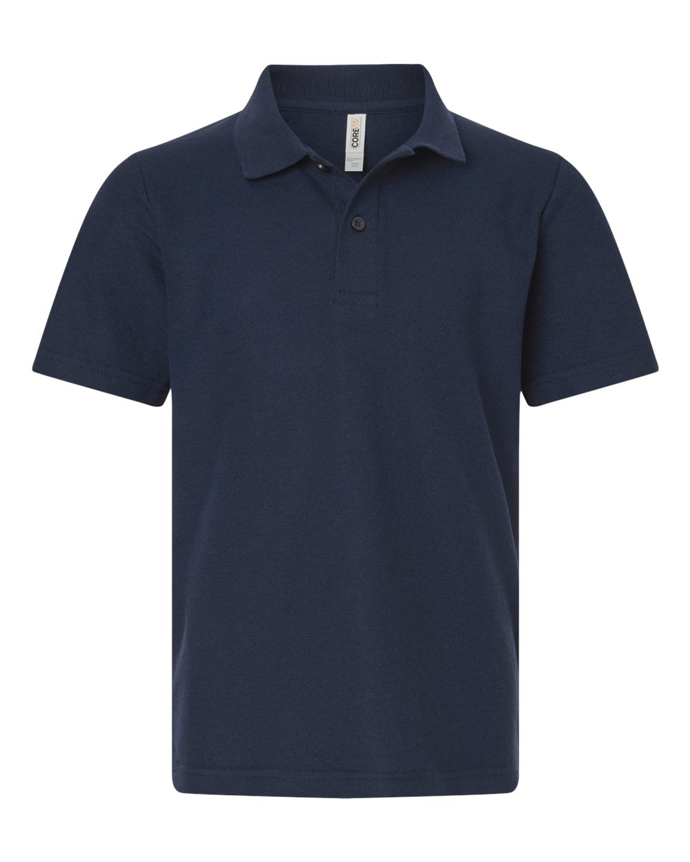 CORE365 CE106Y — Youth Resolve CVC Performance Pique Polo — Classic Navy (flat)