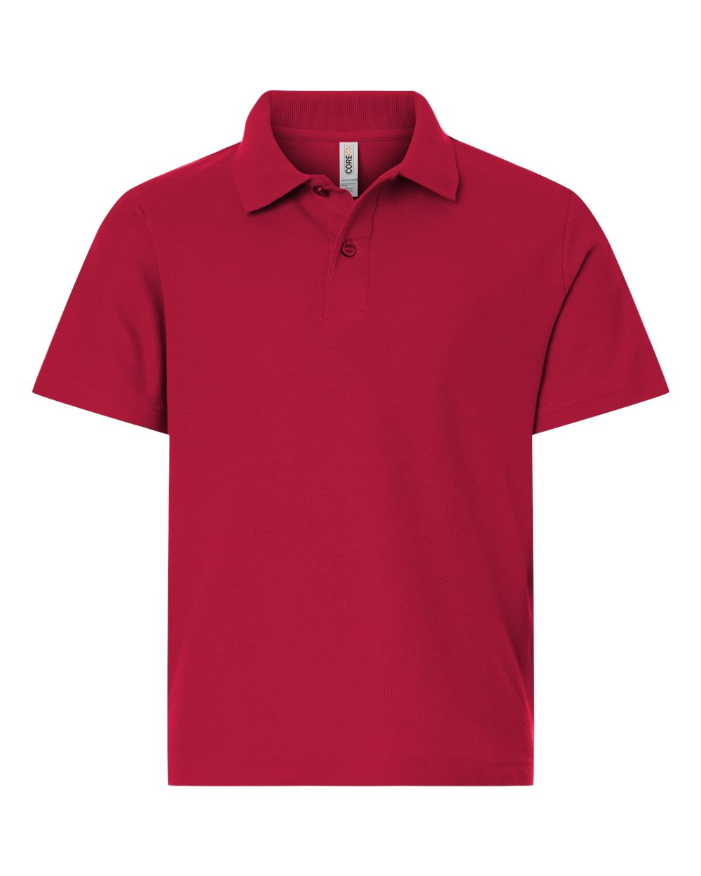 CORE365 CE106Y — Youth Resolve CVC Performance Pique Polo — Classic Red (flat)