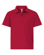 CORE365 CE106Y — Youth Resolve CVC Performance Pique Polo — Classic Red (flat)